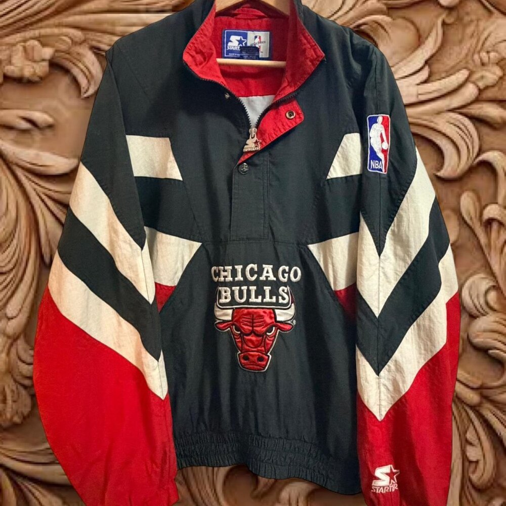 🔥 Vintage 90s Chicago Bulls Starter Pullover 🏀 Michael Jordan Dynasty Era 🔥